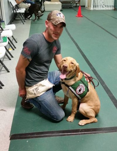 Golden lab service dog training for Got Your Six Support Dog veteran